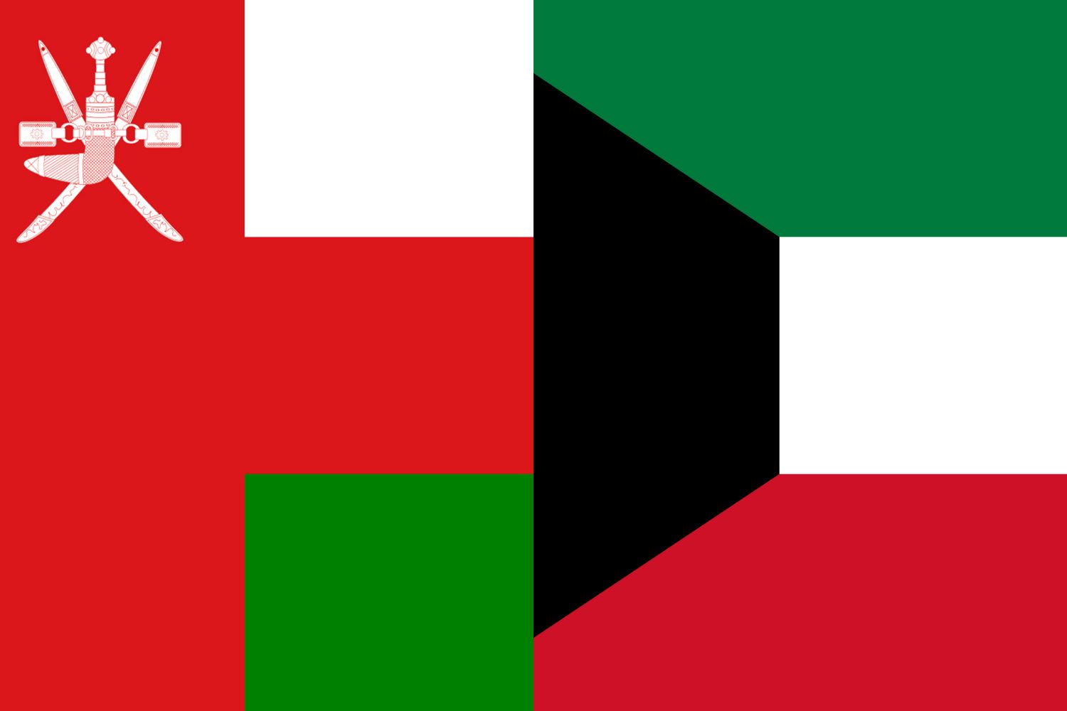 Omani Flag vs Kuwaiti Flag 1 Flags Flag of Oman Omani Flag vs Kuwaiti Flag 1
