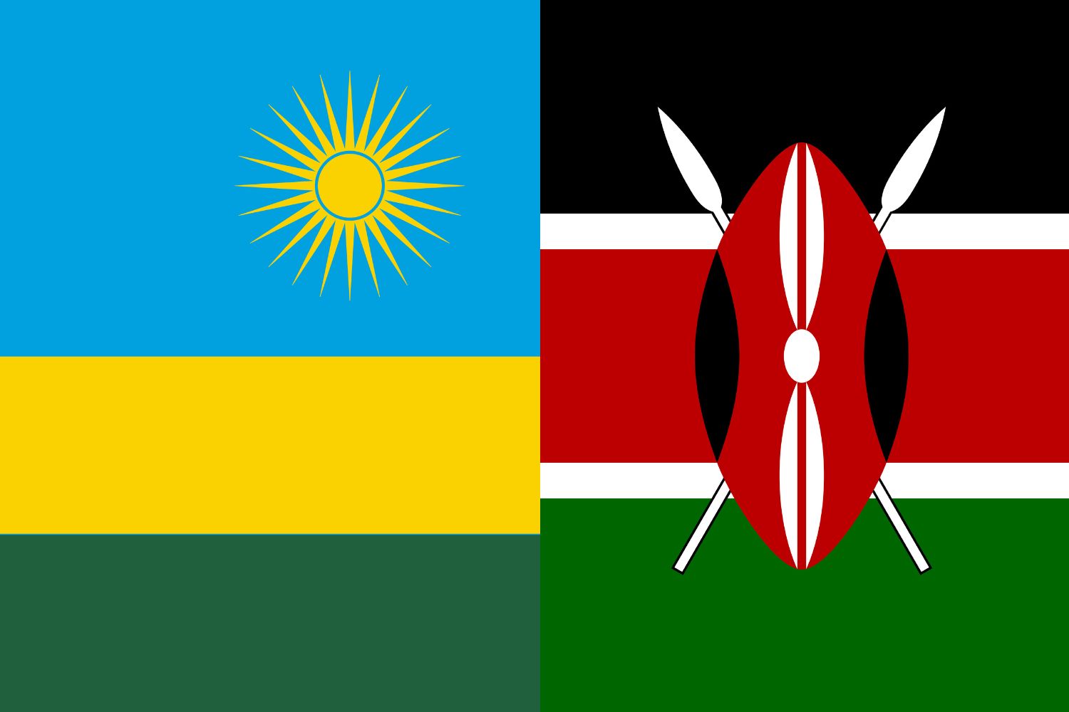Rwandan Flag vs Kenyan Flag Flags Flag of Rwanda Rwandan Flag vs Kenyan Flag