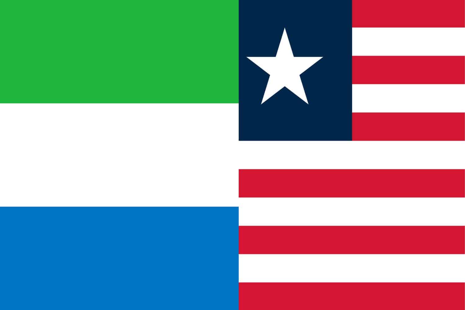 Sierra Leone Flag vs Liberia Flag Flags Flag of Sierra Leone Sierra Leone Flag vs Liberia Flag