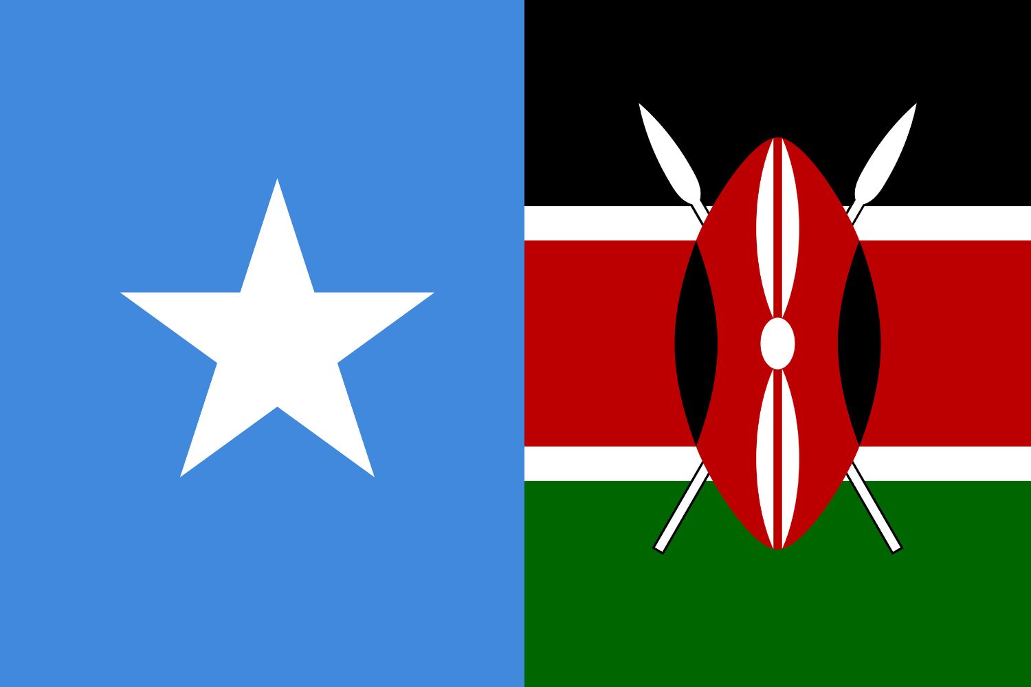 Somali Flag vs Kenyan Flag Flags Flag of Somalia Somali Flag vs Kenyan Flag