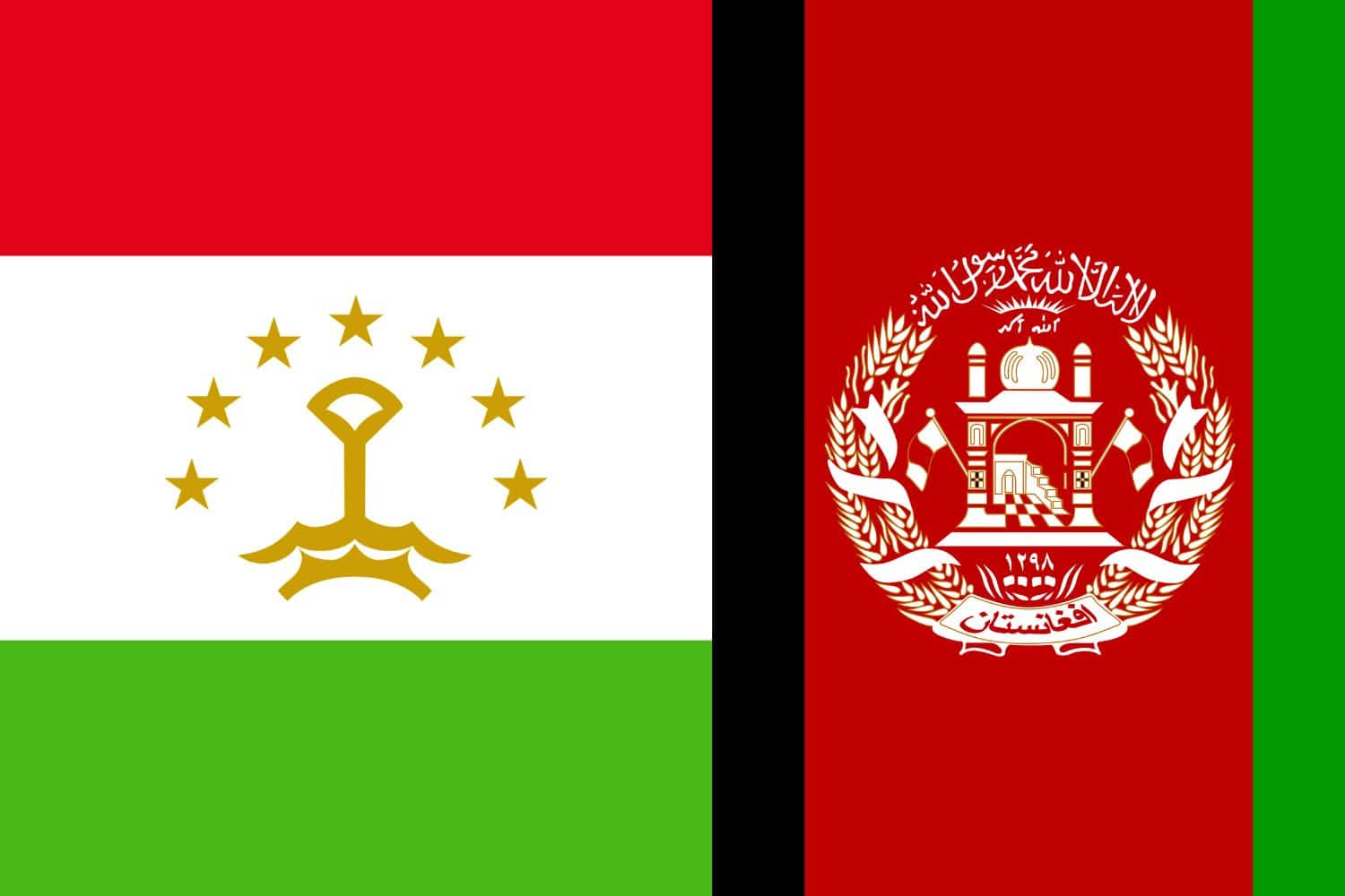Tajikistan Flag vs Afghanistan Flag Flags Flag of Tajikistan Tajikistan Flag vs Afghanistan Flag