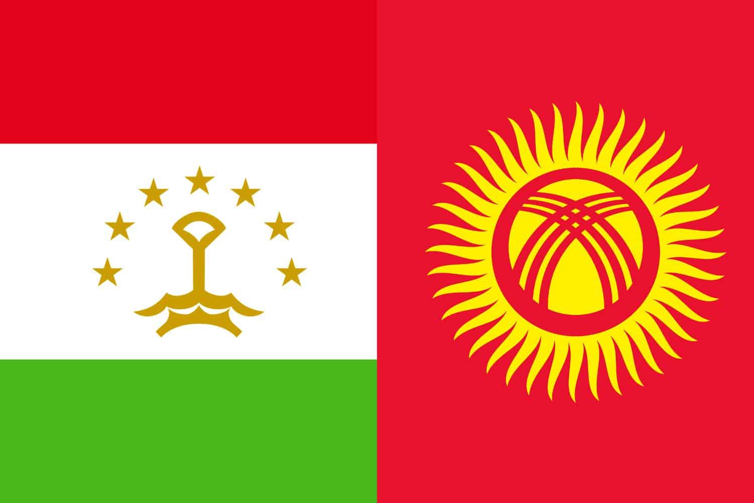 Tajikistan Flag vs Kyrgyzstan Flag Flags Flag of Tajikistan Tajikistan Flag vs Kyrgyzstan Flag
