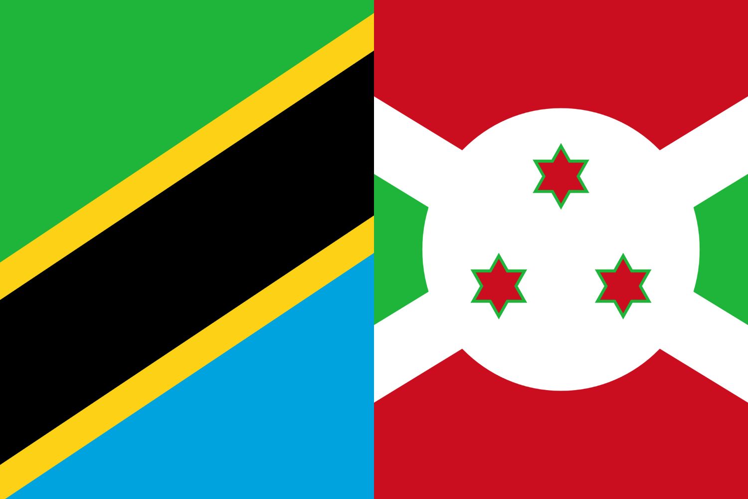 Tanzanian Flag vs Burundian Flag Flags Flag of Tanzania Tanzanian Flag vs Burundian Flag