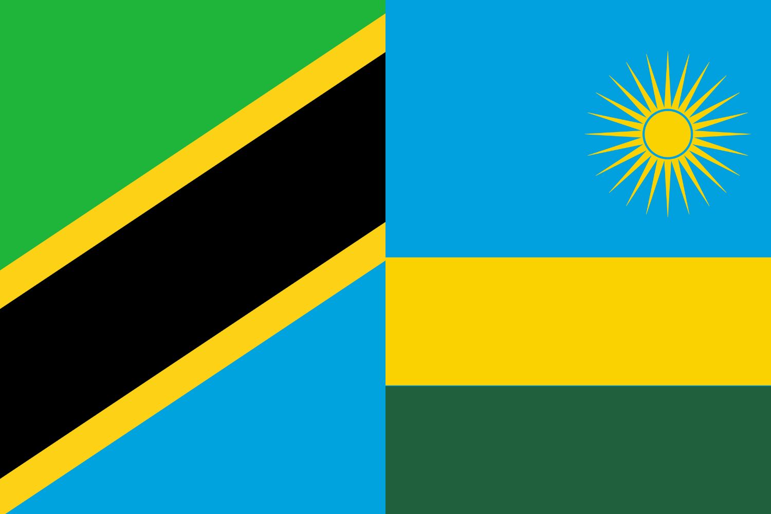 Tanzanian Flag vs Rwandan Flag Flags Flag of Tanzania Tanzanian Flag vs Rwandan Flag
