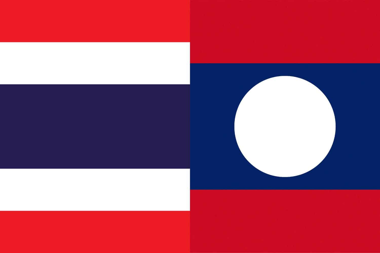 Thai Flag vs Laotian Flag Flags Flag of Thailand Thai Flag vs Laotian Flag