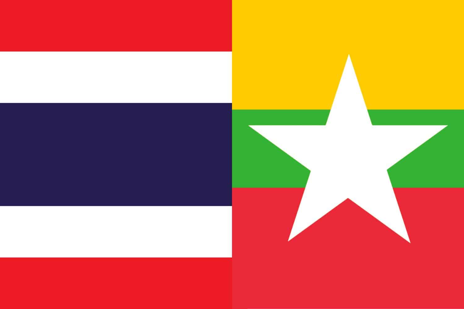 Thai Flag vs Myanmar Flag Flags Flag of Thailand Thai Flag vs Myanmar Flag