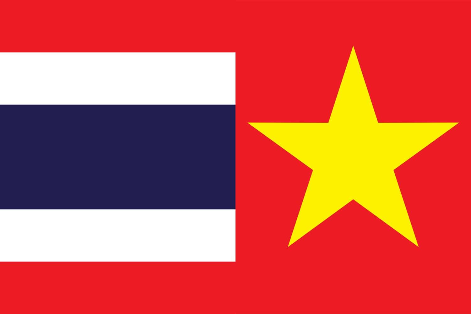 Thai Flag vs Vietnamese Flag Flags Flag of Thailand Thai Flag vs Vietnamese Flag