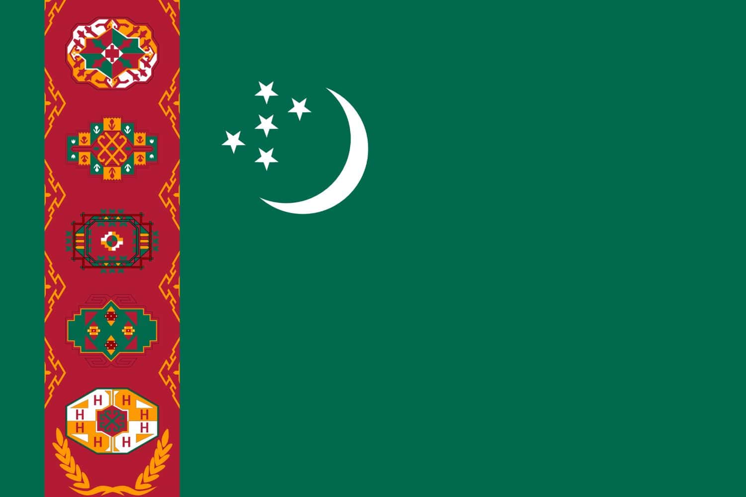 Turkmen flag Flags Turkmen flag