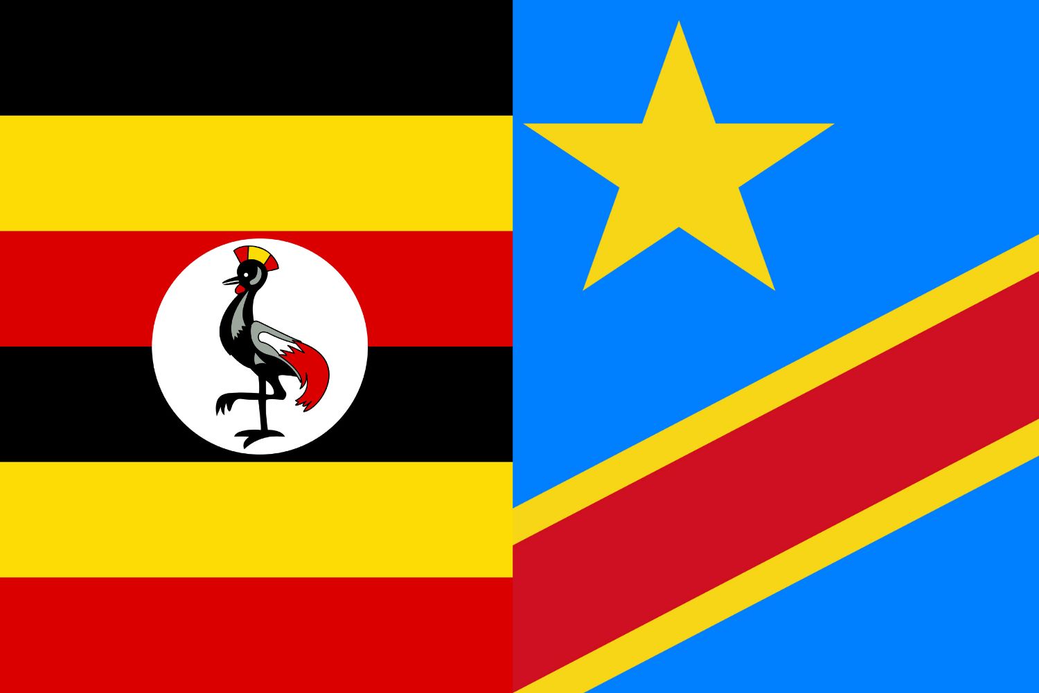 Ugandan Flag vs Democratic Republic of Congo Flag Flags Flag of Uganda Ugandan Flag vs Democratic Republic of Congo Flag