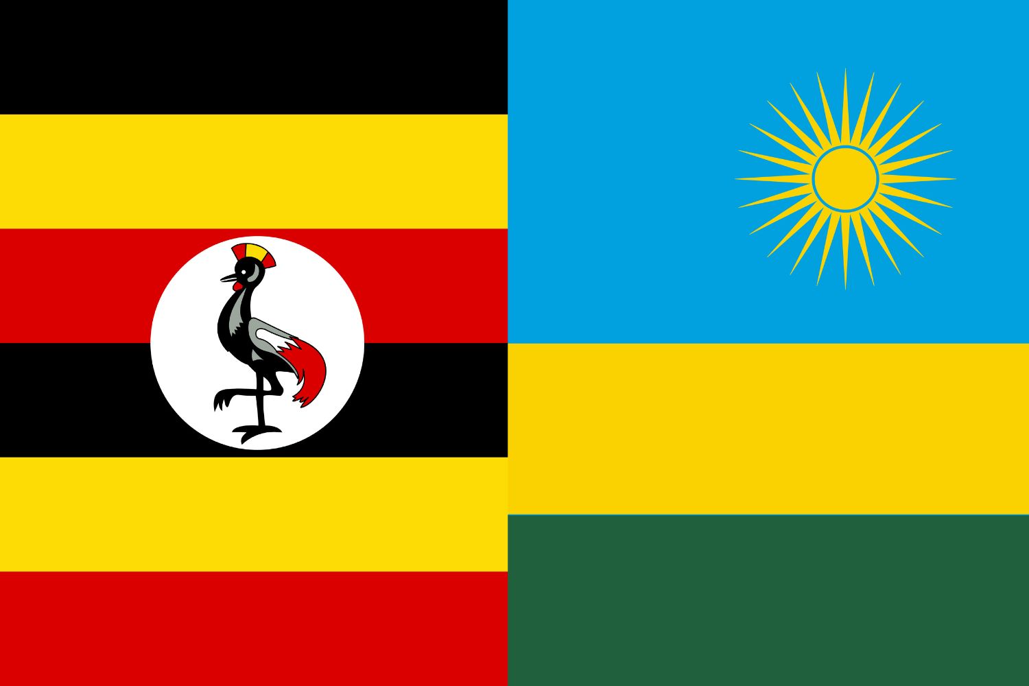 Ugandan Flag vs Rwandan Flag Flags Flag of Uganda Ugandan Flag vs Rwandan Flag