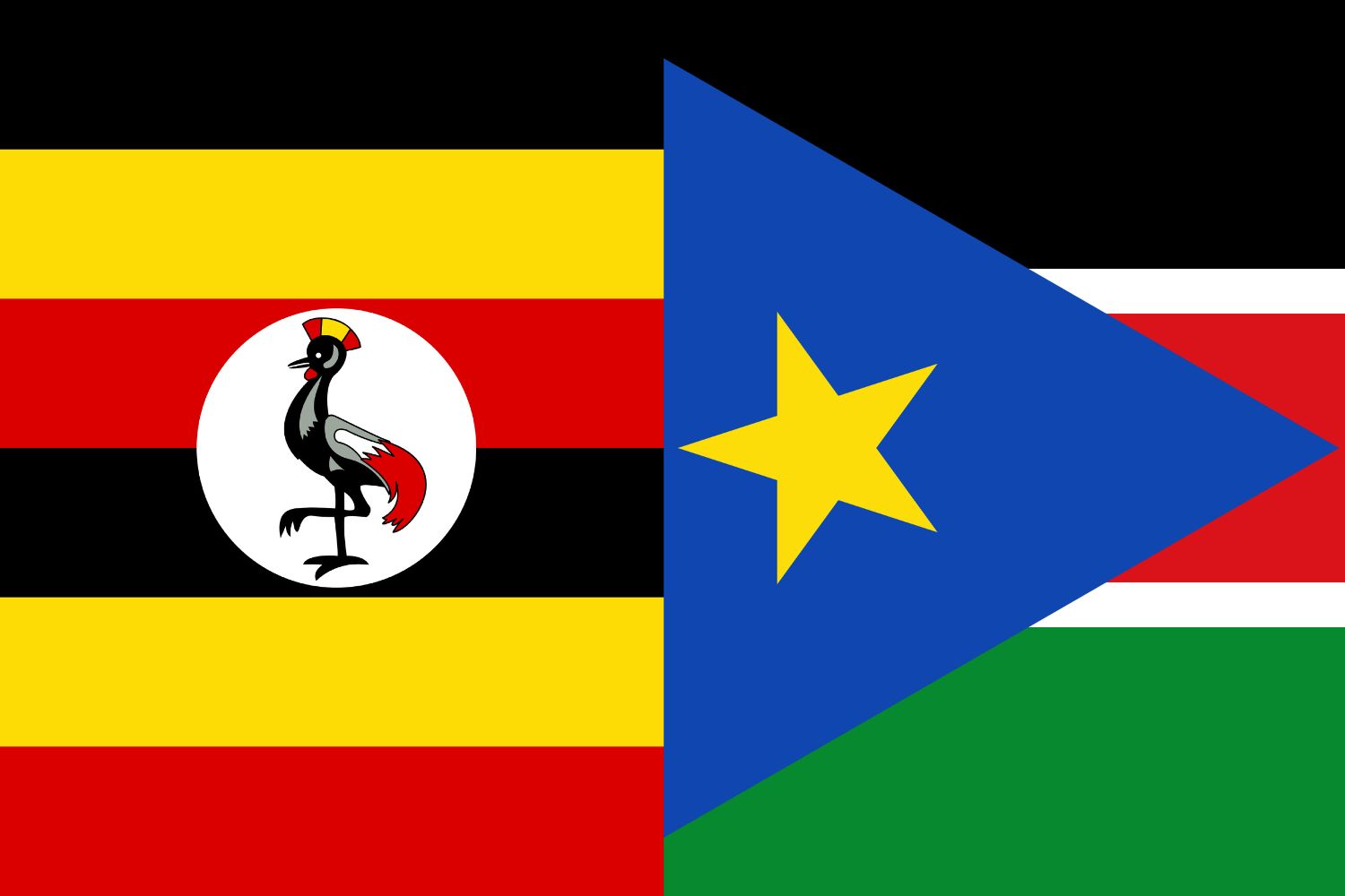 Ugandan Flag vs South Sudanese Flag Flags Flag of Uganda Ugandan Flag vs South Sudanese Flag