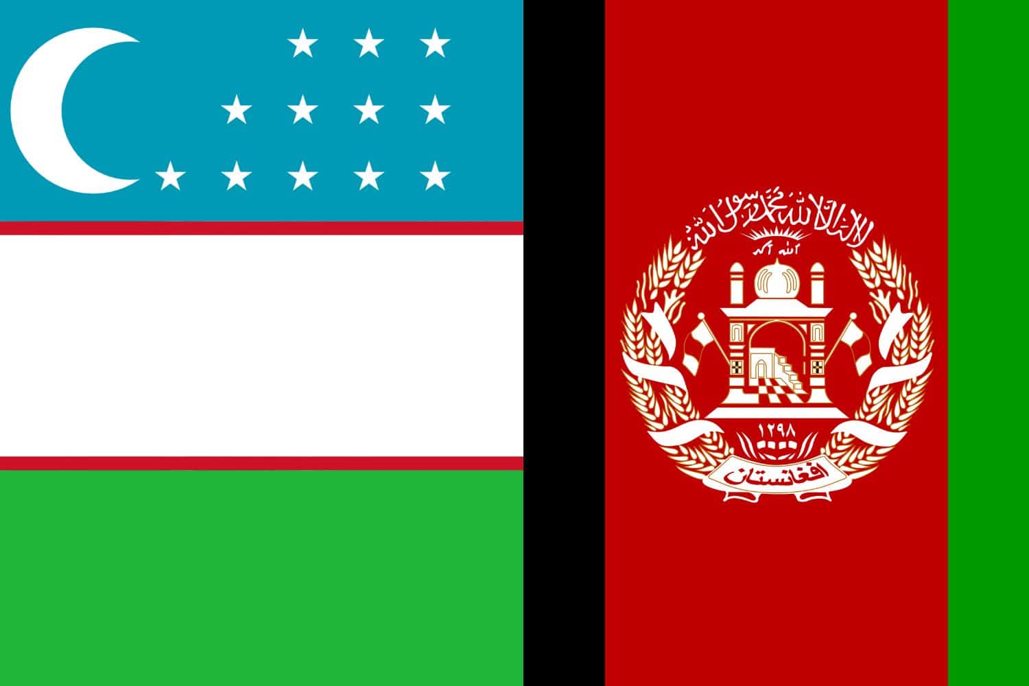 Uzbekistani Flag vs Afghanistan Flag Flags Flag of Uzbekistan Uzbekistani Flag vs Afghanistan Flag