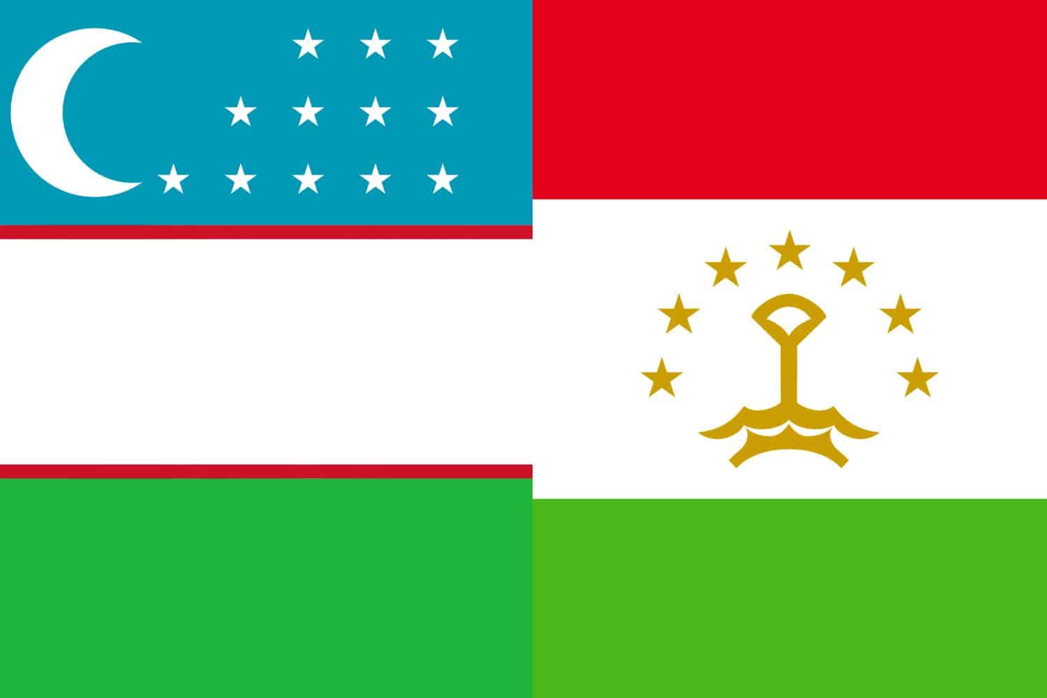 Uzbekistani Flag vs Tajikistan Flag Flags Flag of Uzbekistan Uzbekistani Flag vs Tajikistan Flag