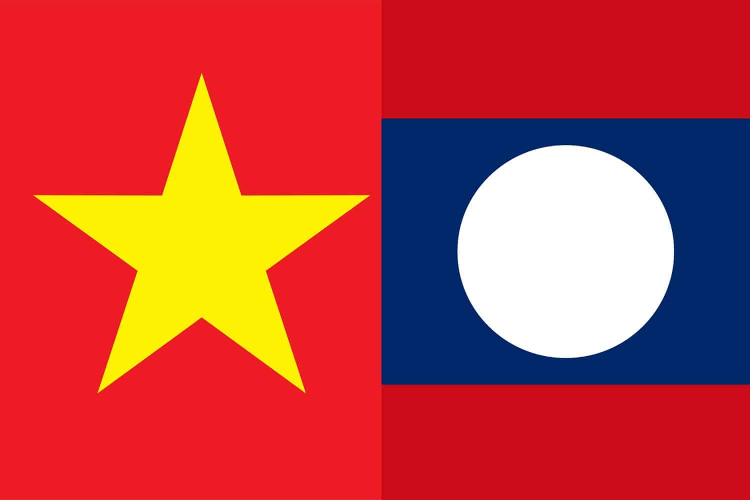 Vietnamese Flag vs Laotian Flag Flags Flag of Vietnam Vietnamese Flag vs Laotian Flag