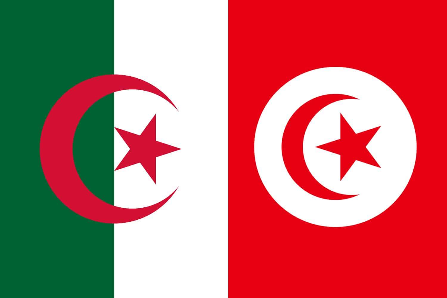 Algerian Flag vs Tunisian Flag Algeria, Flags Flag of Algeria Algerian Flag vs Tunisian Flag