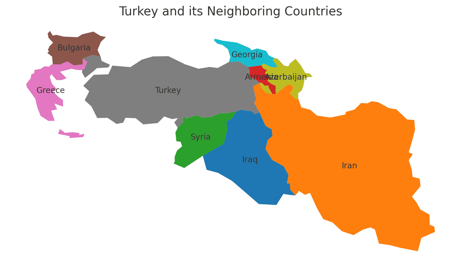 Map with the Borders of Turkey Geography Geography of Turkey Map with the Borders of Turkey