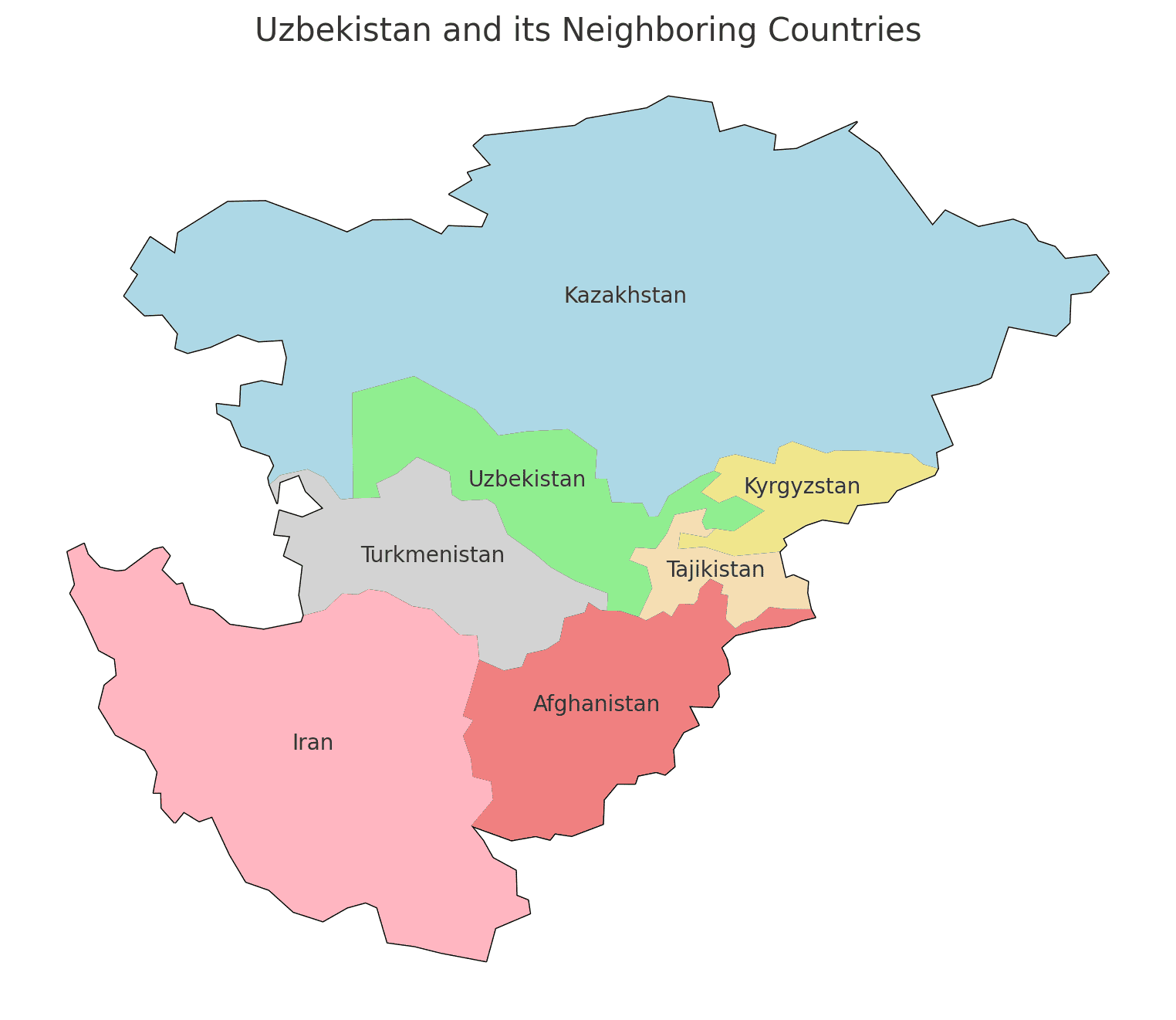 Map with the Borders of Uzbekistan Geography Geography of Uzbekistan Map with the Borders of Uzbekistan