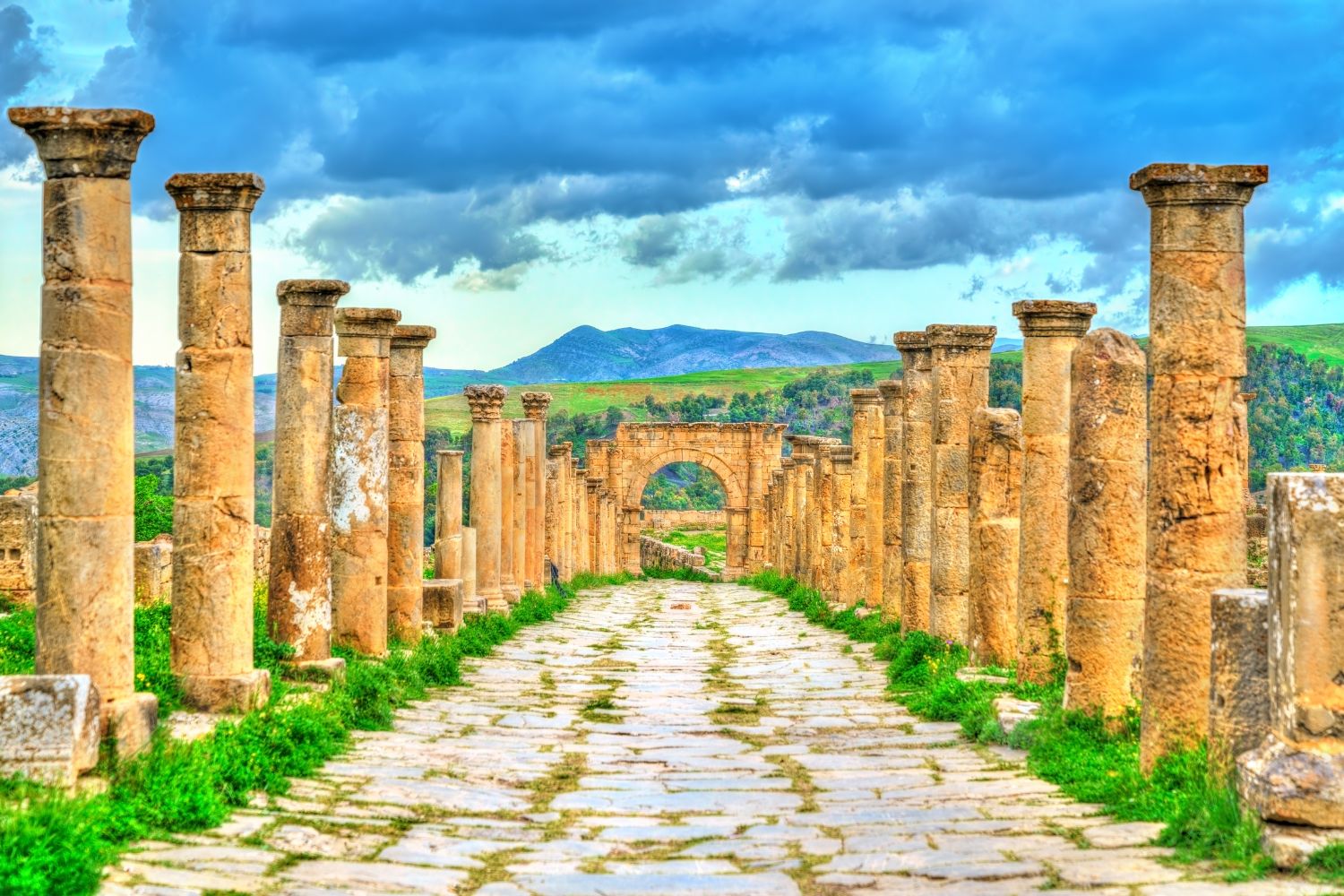 Geography of Algeria: National Geographic Tapestry Roman Ruins of Djemila