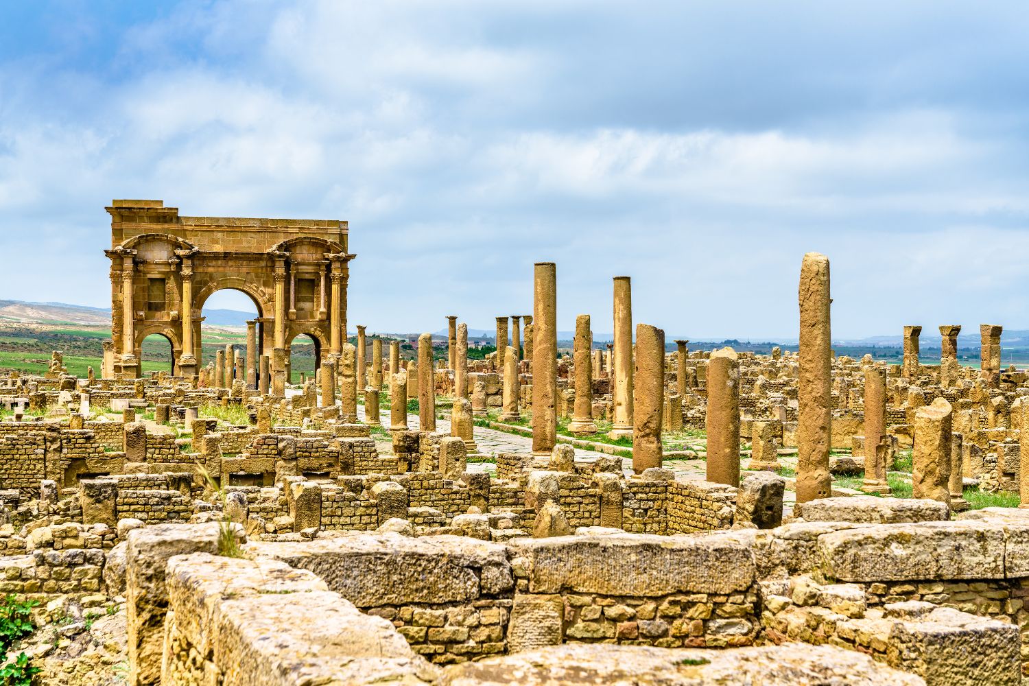 Geography of Algeria: National Geographic Tapestry travel to timgad roman ruins