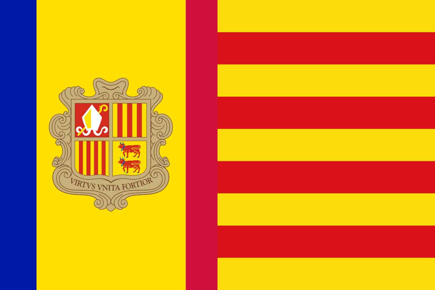 Andorran Flag vs Catalan Flag Flags Andorran Flag vs Catalan Flag