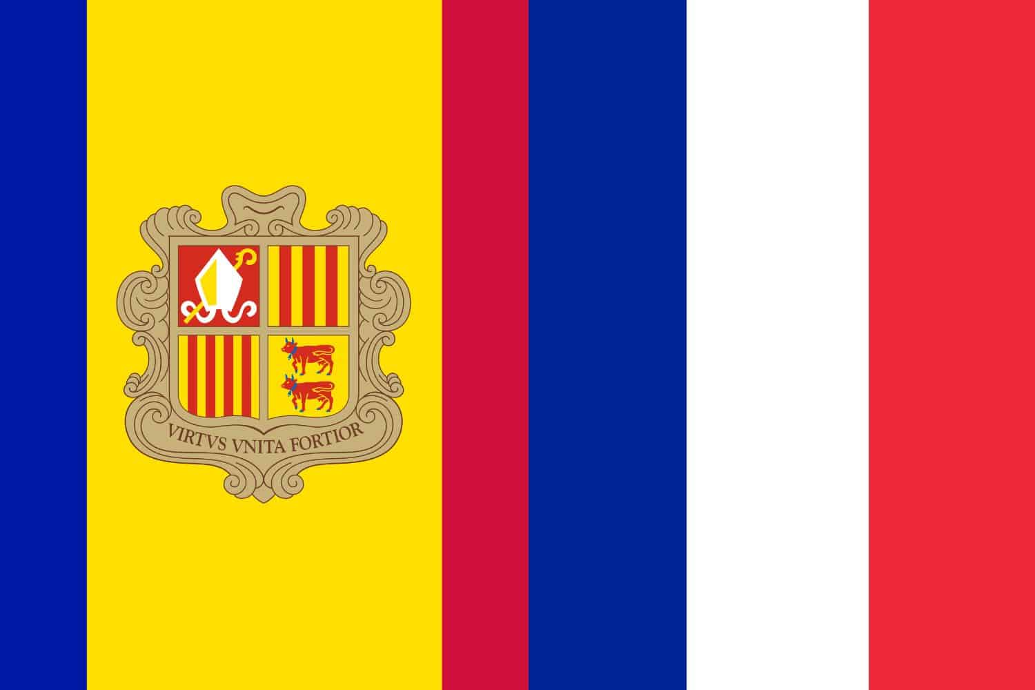 Andorran Flag vs French Flag Flags Andorran Flag vs French Flag