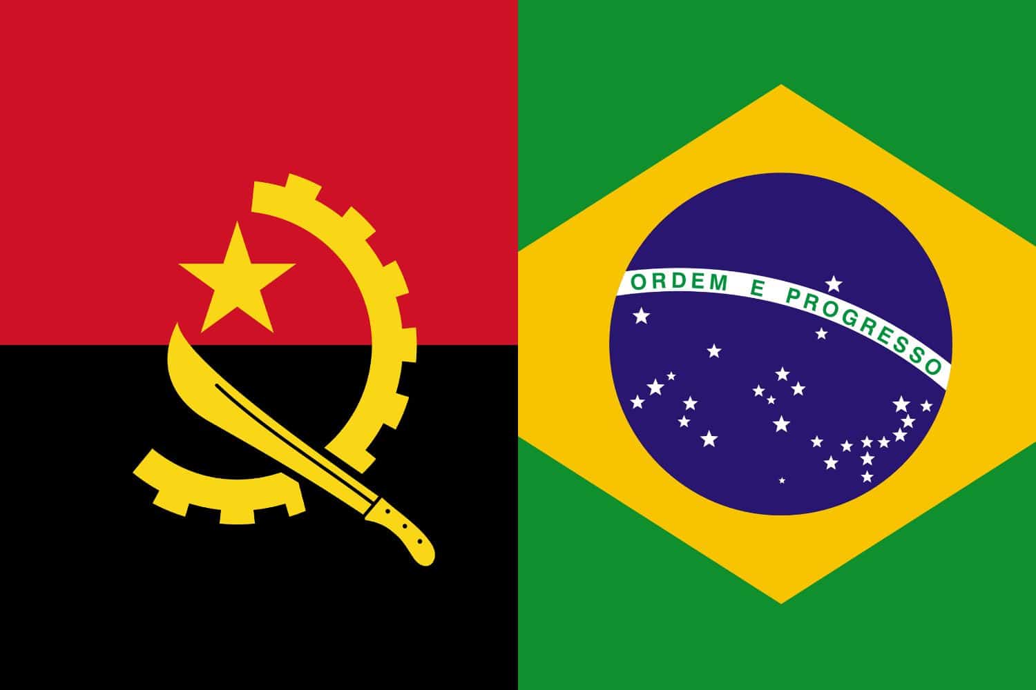 Angolan Flag vs Brazil Flag Flags Angolan Flag vs Brazil Flag