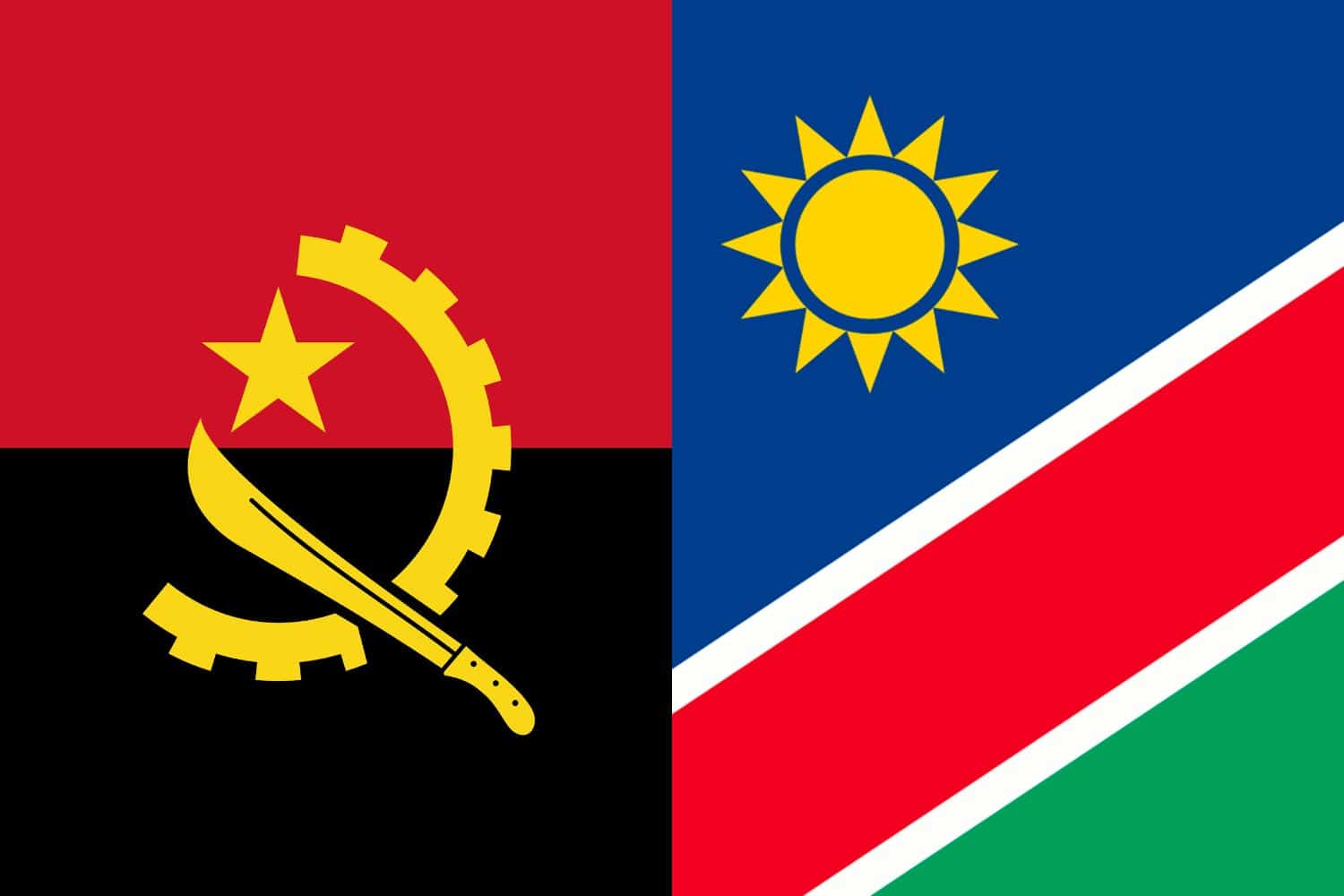 Angolan Flag vs Namibian Flag Flags Angolan Flag vs Namibian Flag