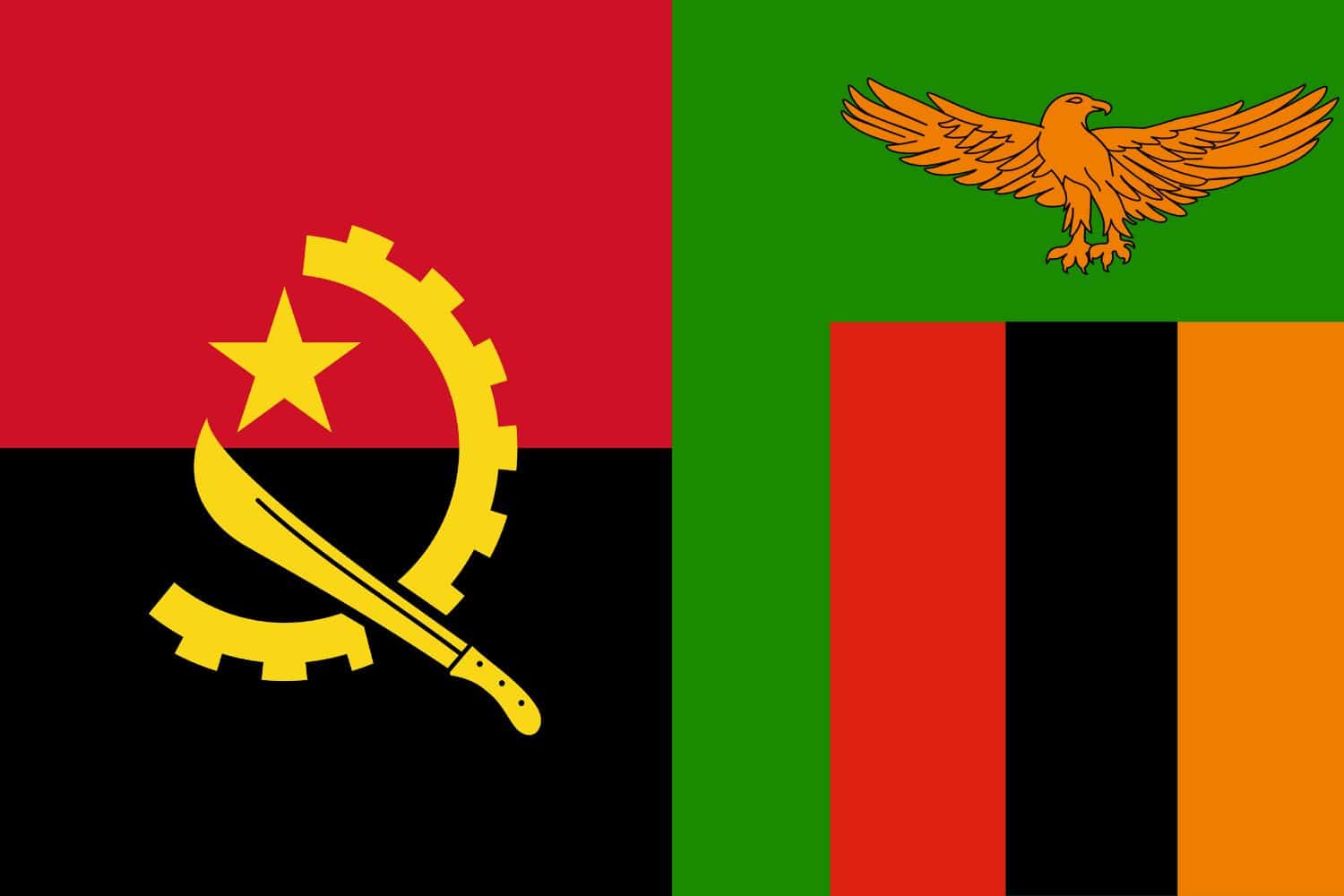 Angolan Flag vs Zambia Flag Flags Angolan Flag vs Zambia Flag