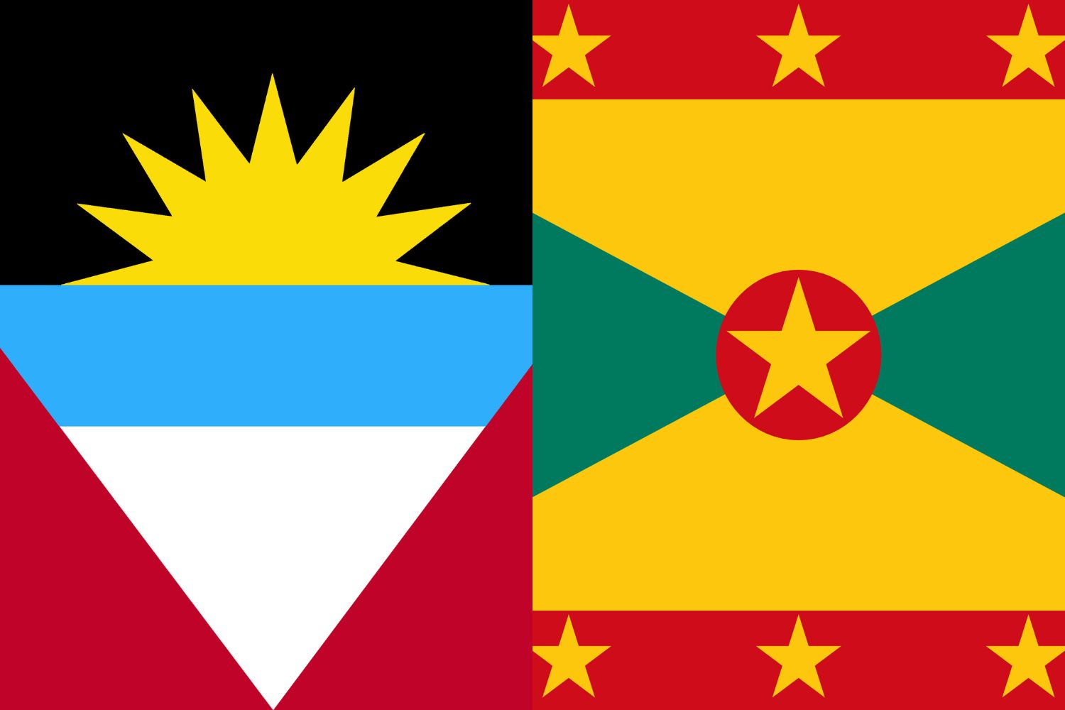 Antigua and Barbuda Flag vs Grenada Flag Flags Antigua and Barbuda Flag vs Grenada Flag
