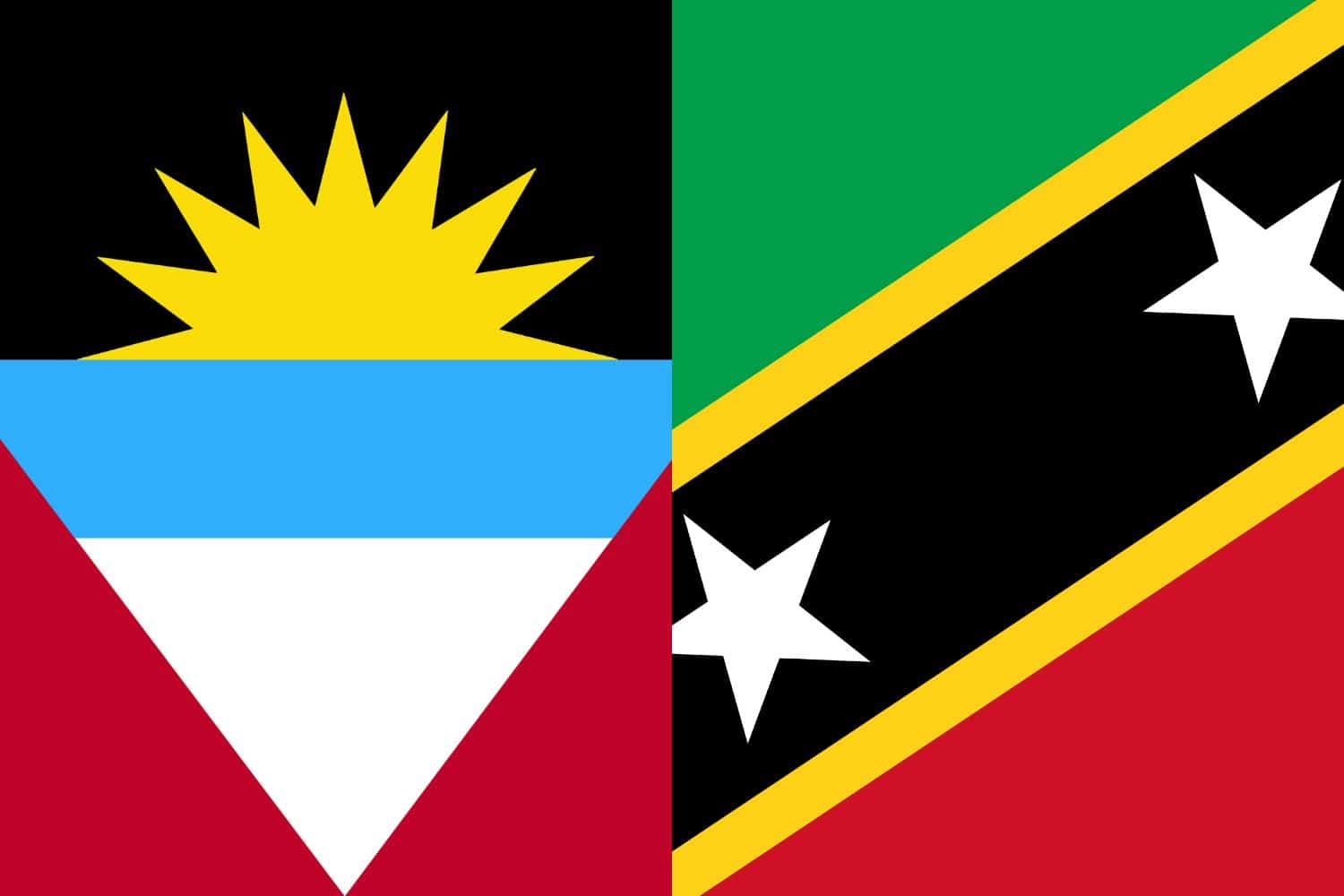 Antigua and Barbuda Flag vs Saint Kitts and Nevis Flag Flags Antigua and Barbuda Flag vs Saint Kitts and Nevis Flag