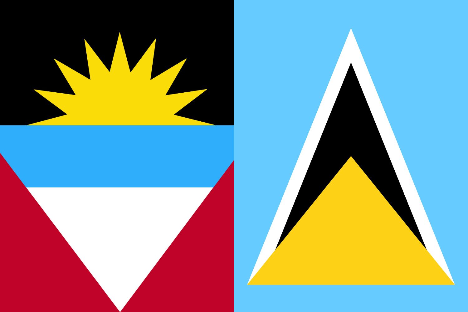 Antigua and Barbuda Flag vs Saint Lucia Flag Flags Antigua and Barbuda Flag vs Saint Lucia Flag