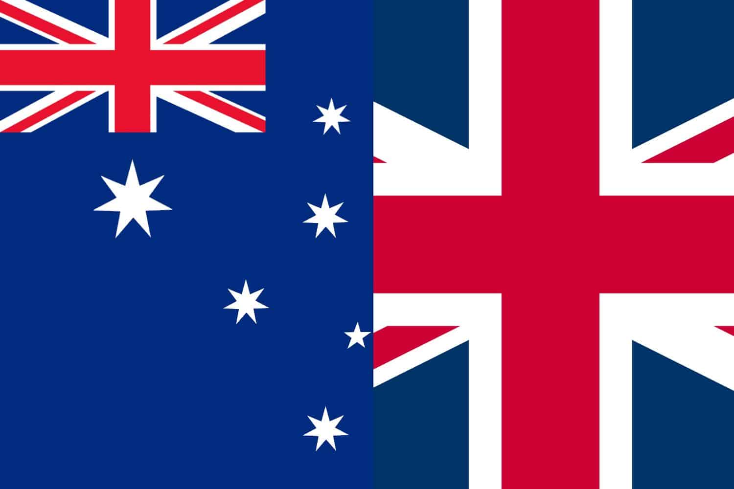 Australian Flag vs. British Flag Flags Australian Flag vs. British Flag