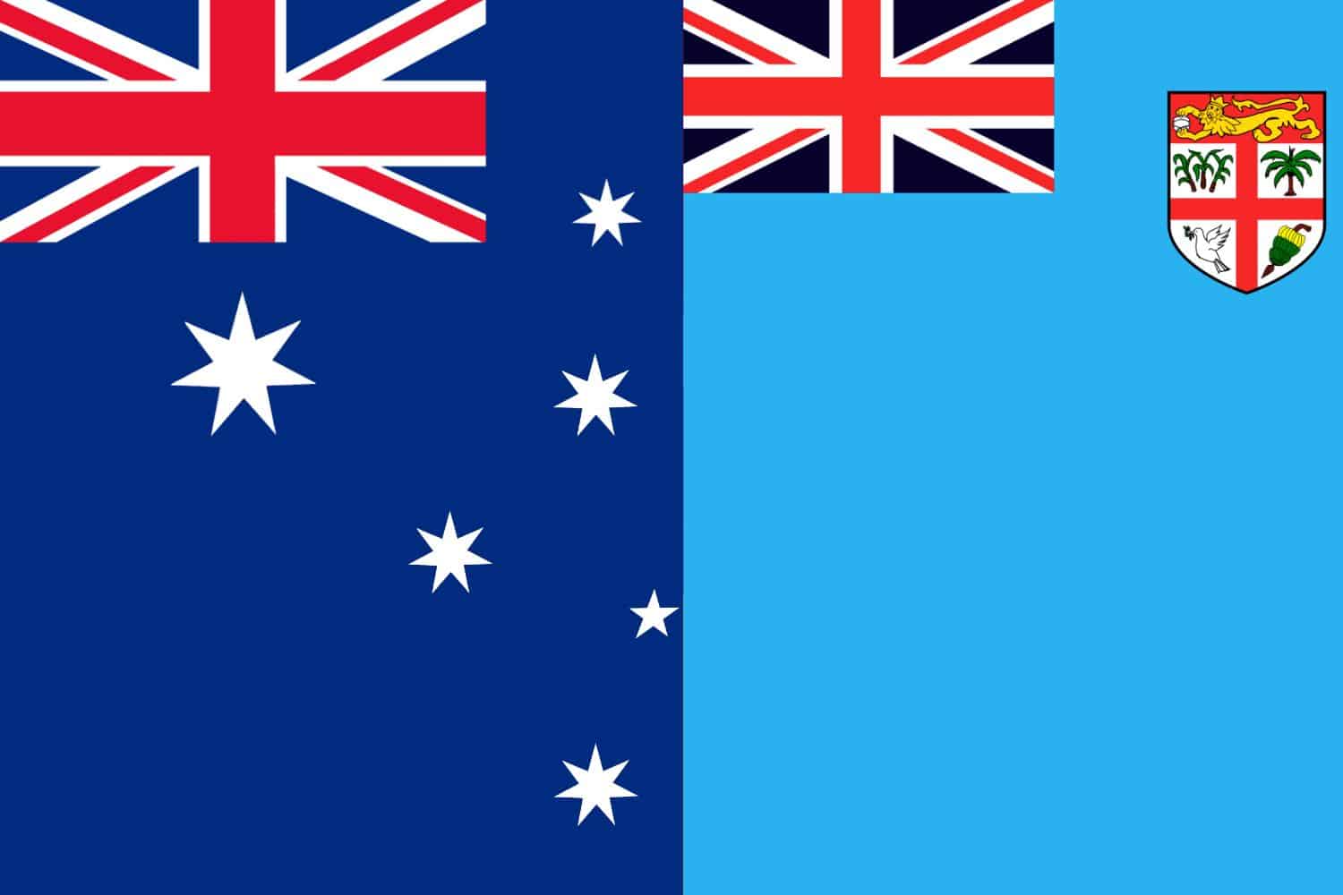 Australian Flag vs. Fijian Flag Flags Australian Flag vs. Fijian Flag