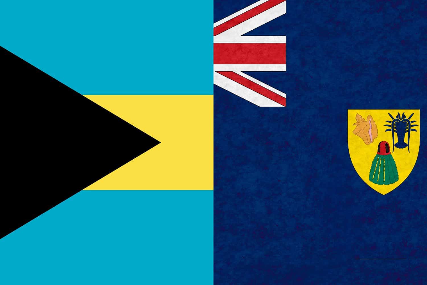 Bahamian Flag vs. Turks and Caicos Islands Flag Flags Bahamian Flag vs. Turks and Caicos Islands Flag