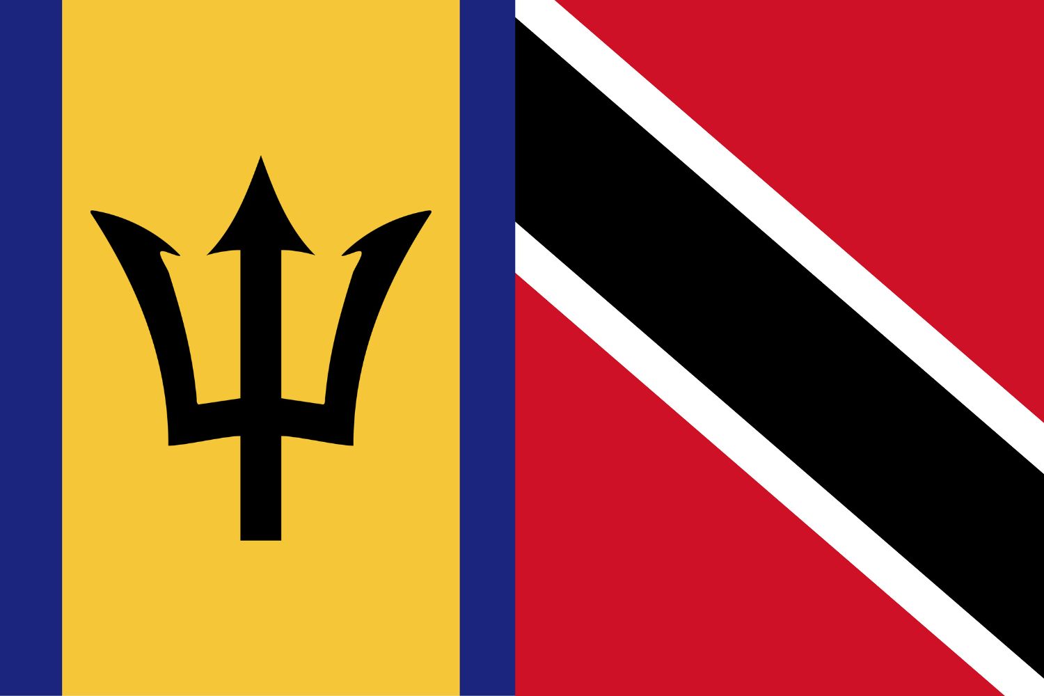 Barbadian Flag vs Trinidad and Tobago Flag Flags Barbadian Flag vs Trinidad and Tobago Flag