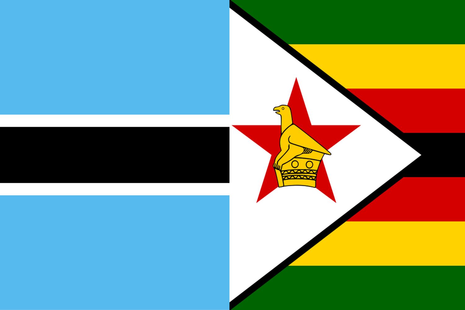 Botswana Flag vs Zimbabwean Flag Flags Botswana Flag vs Zimbabwean Flag
