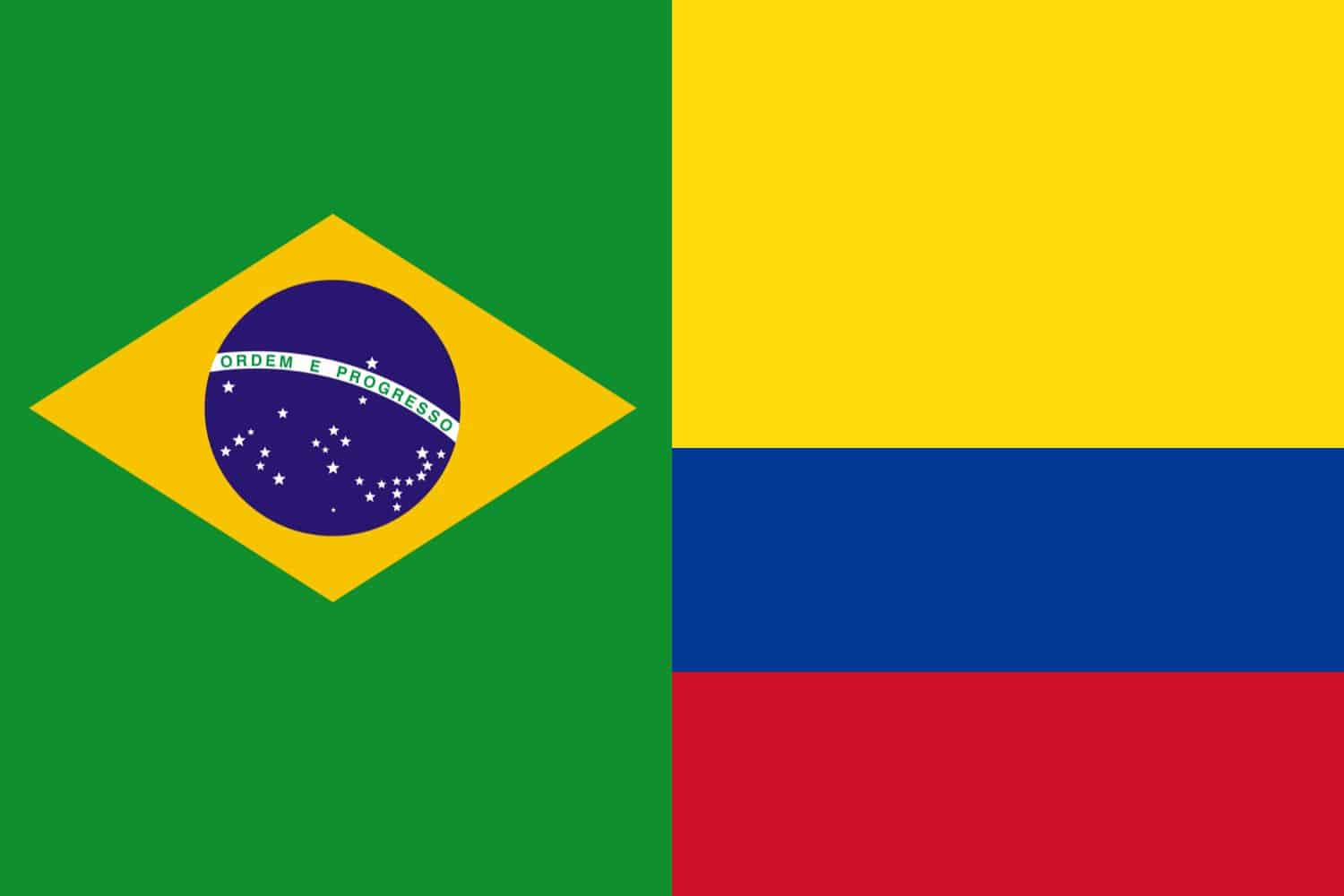 Brazilian Flag vs Colombian Flag Flags Brazilian Flag vs Colombian Flag