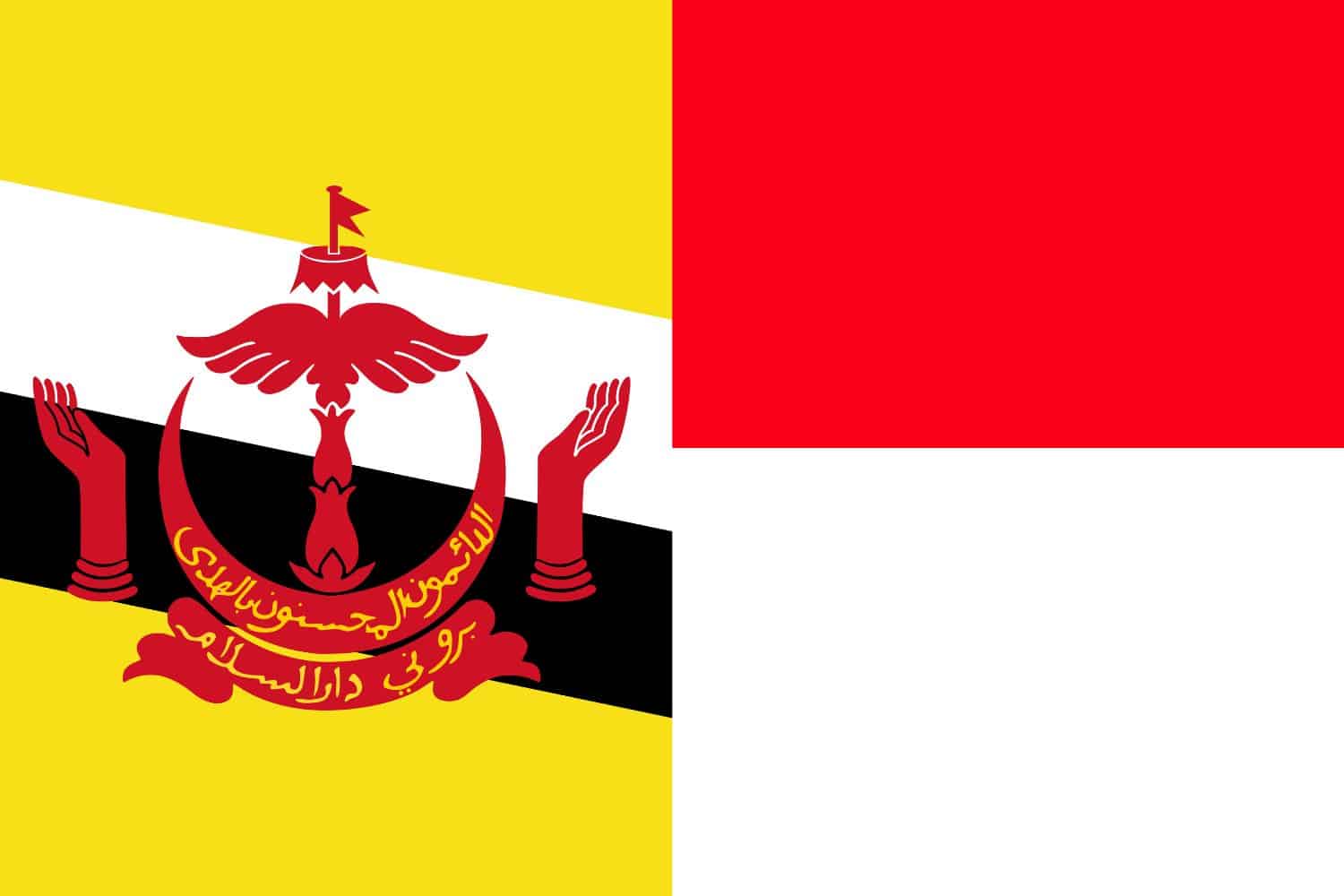Brunei Flag vs Indonesian Flag Flags Brunei Flag vs Indonesian Flag
