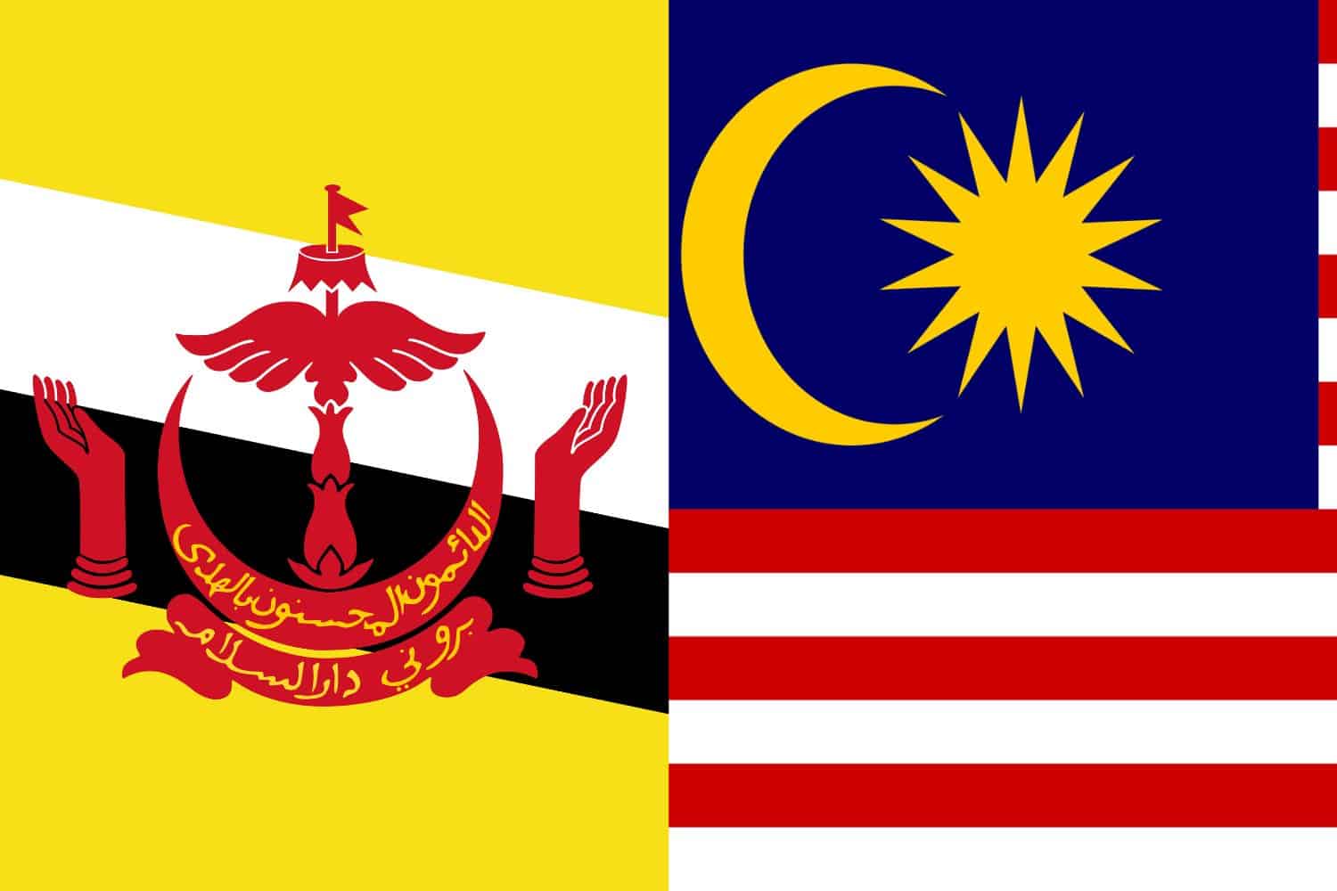 Brunei Flag vs Malaysian Flag Flags Brunei Flag vs Malaysian Flag