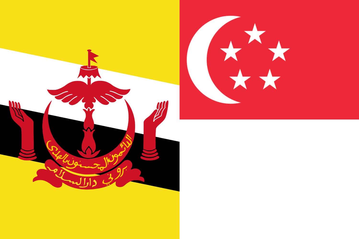 Brunei Flag vs Singaporean Flag Flags Brunei Flag vs Singaporean Flag