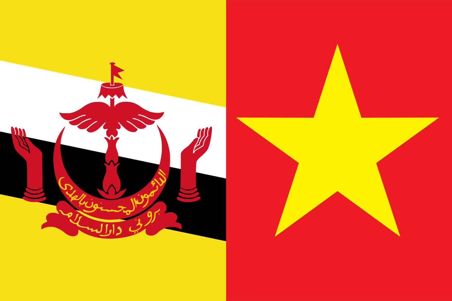 Brunei Flag vs Vietnamese Flag Flags Brunei Flag vs Vietnamese Flag