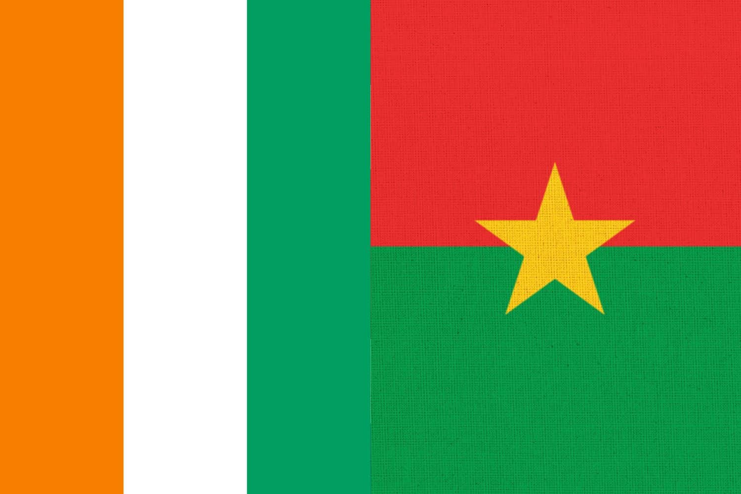Cote dIvoire Flag vs Burkina Faso Flag Flags Côte d'Ivoire Flag vs Burkina Faso Flag