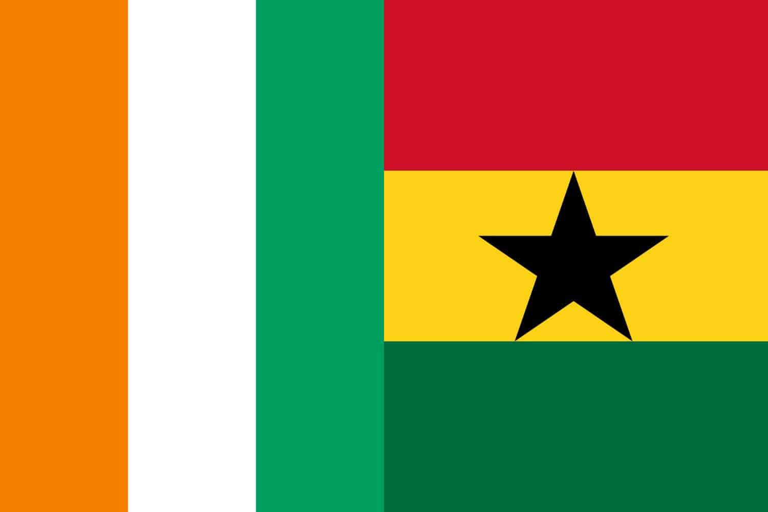 Cote dIvoire Flag vs Ghana Flag Flags Côte d'Ivoire Flag vs Ghana Flag