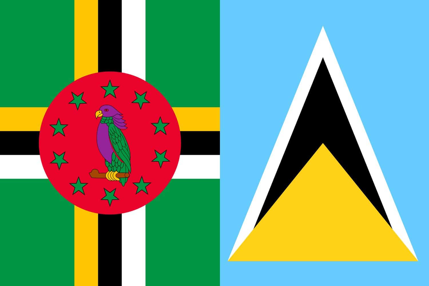 Dominican Flag vs Saint Lucian Flag Flags Dominican Flag vs Saint Lucian Flag