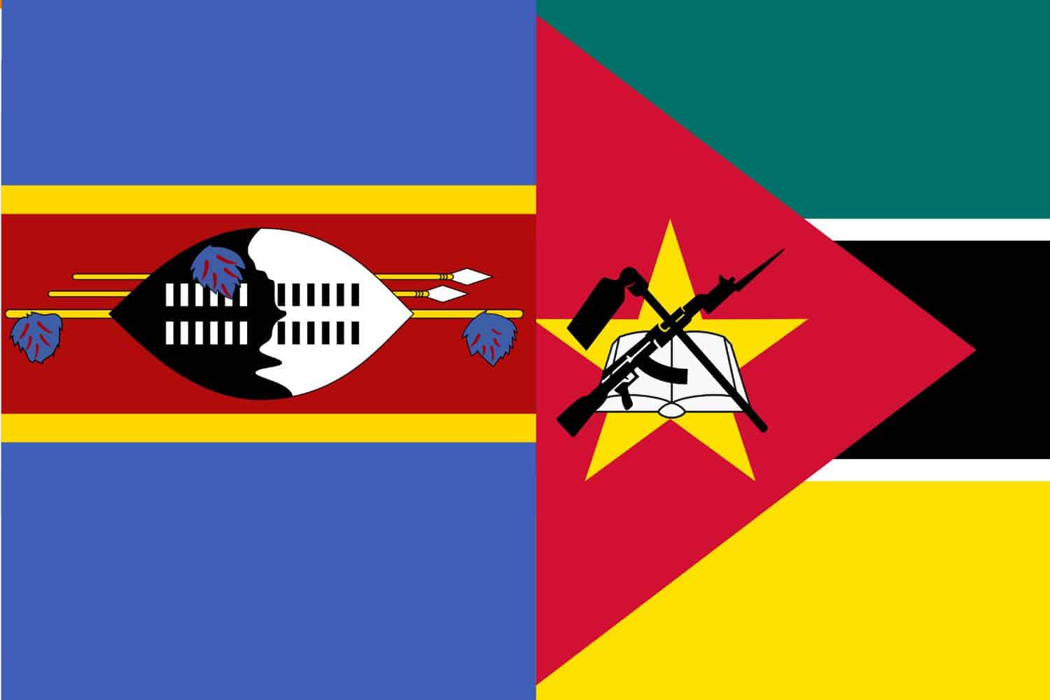 Eswatini Flag vs Mozambican Flag Flags Eswatini Flag vs Mozambican Flag