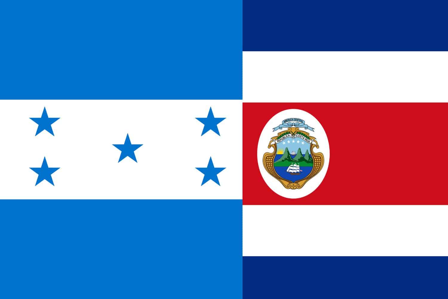 Honduran Flag vs Costa Rican Flag Flags Honduran Flag vs Costa Rican Flag