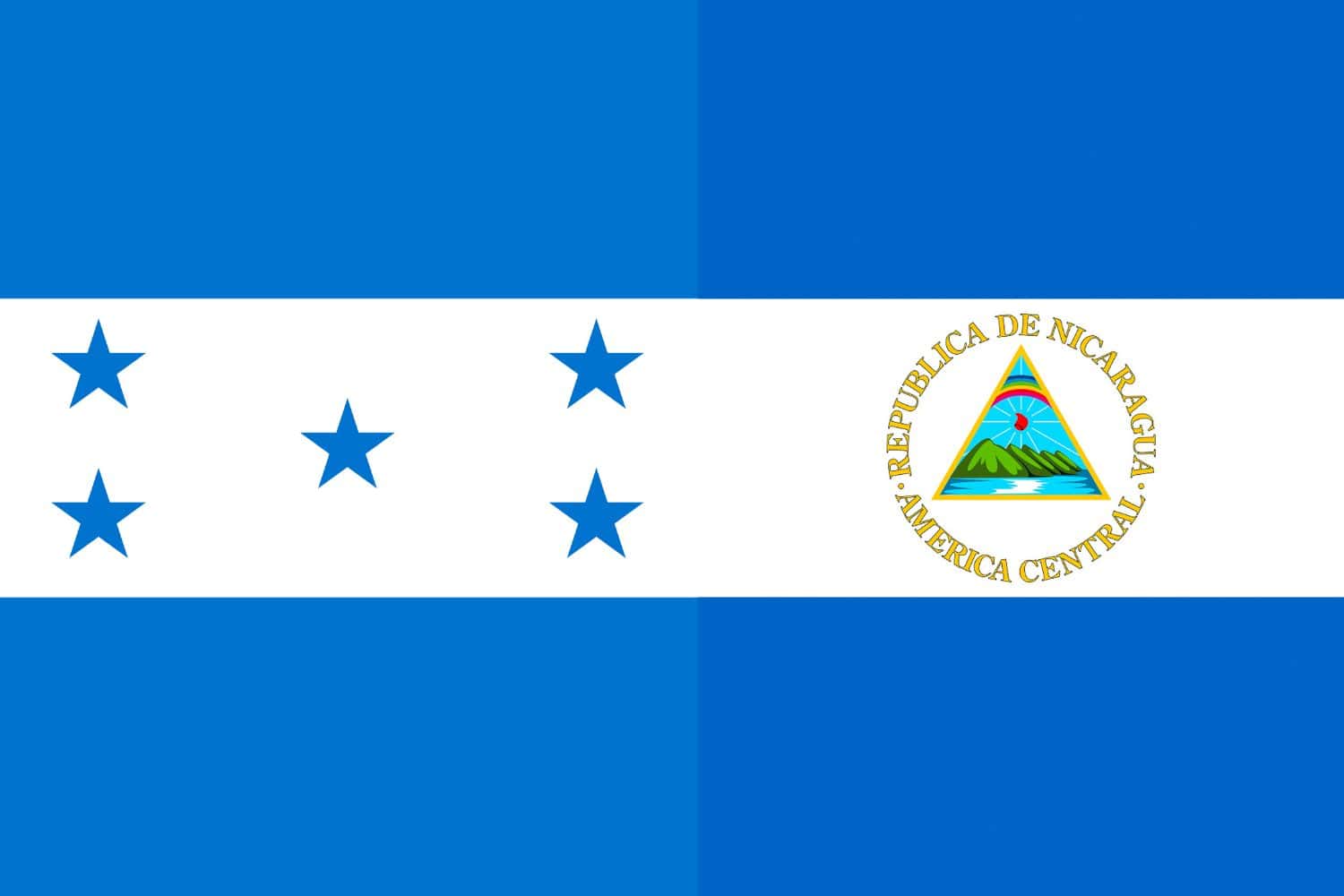 Honduran Flag vs Nicaraguan Flag Flags Honduran Flag vs Nicaraguan Flag