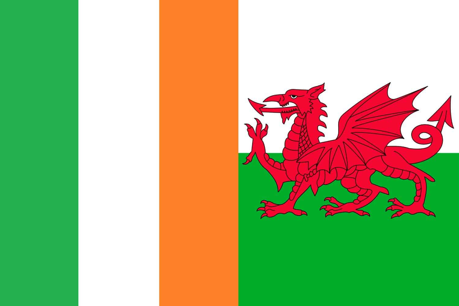 Irish Flag vs Welsh Flag Flags Irish Flag vs Welsh Flag