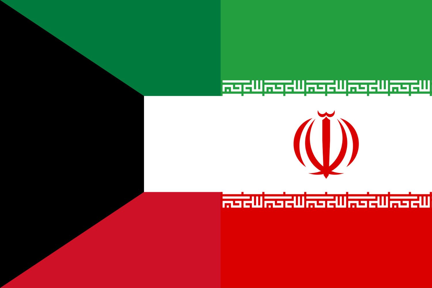 Kuwaiti Flag vs Iranian Flag Flags Kuwaiti Flag vs Iranian Flag