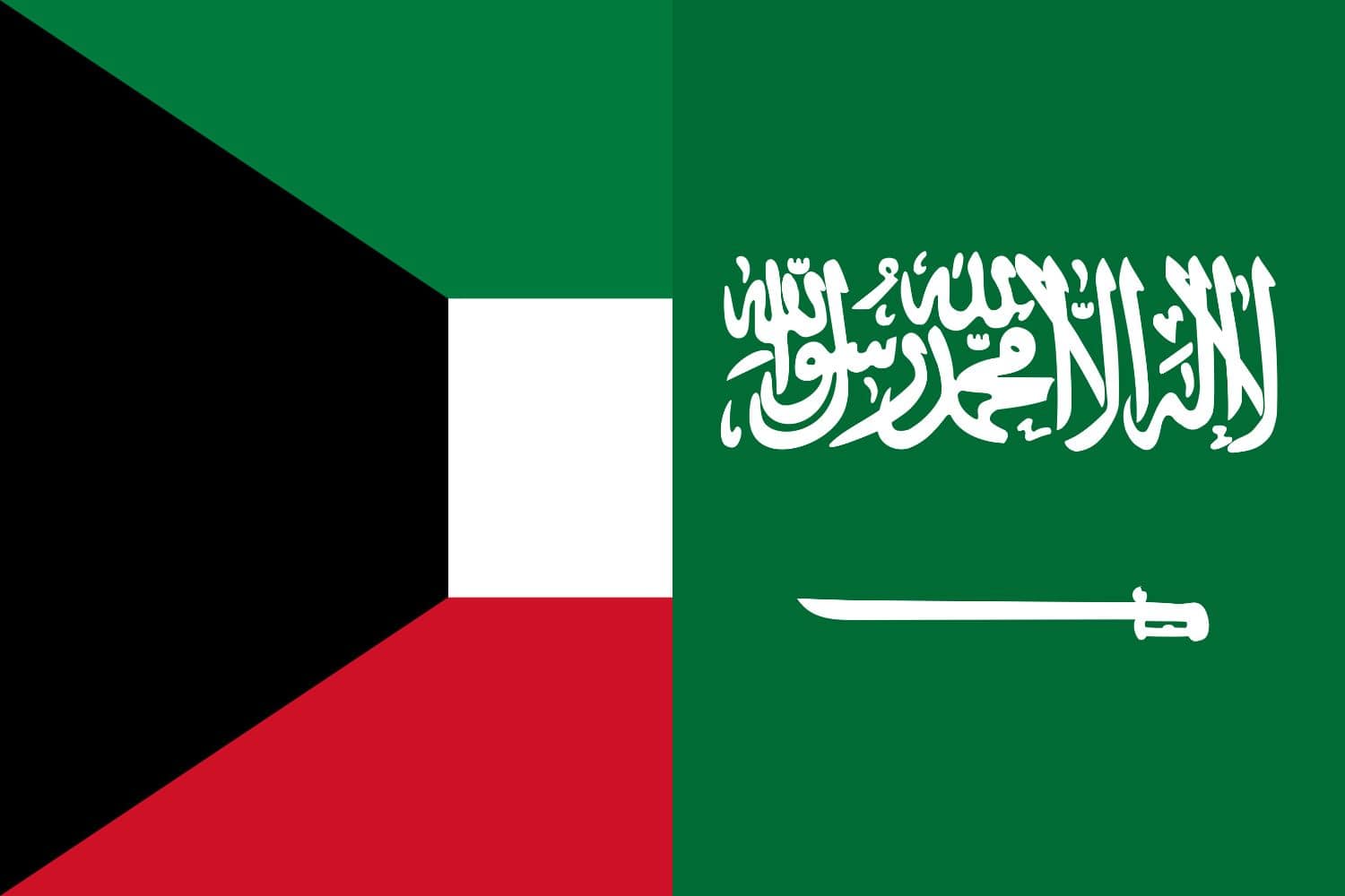 Kuwaiti Flag vs Saudi Arabian Flag Flags Kuwaiti Flag vs Saudi Arabian Flag